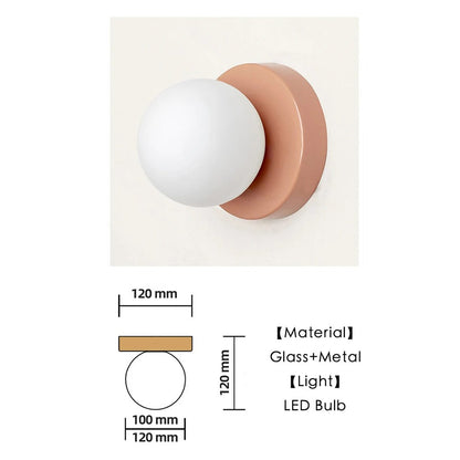 Glass Shade Wall Sconce Modern Nordic Style Light Fixture in White Black Green for Bedroom Living Room Hallway Home Lighting