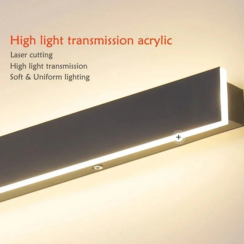 Vertical LED Sconce Metal Acrylic Waterproof Indoor Outdoor Fixture Adjustable Temperature Modern Exterior Interior Entryway Stairwell