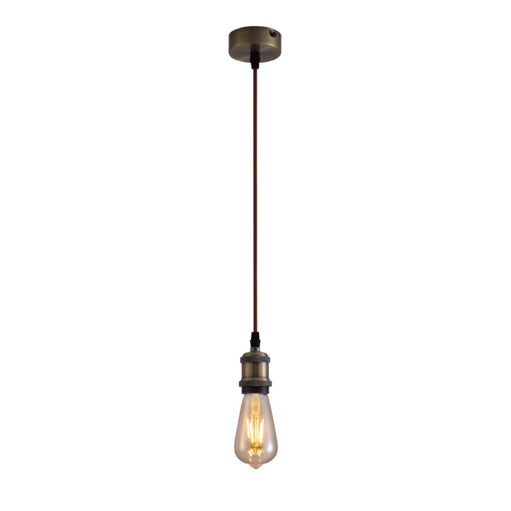 Retro Edison Socket Hanging Lamp with 61-Inch Adjustable Cord for Dining Tables and Kitchen Islands
