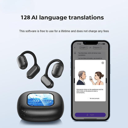 Wireless AI Translation Earbuds with Real-Time Language Conversion | Two-Way Voice Interpreter for Travel & Business | 40+ Languages | Bluet