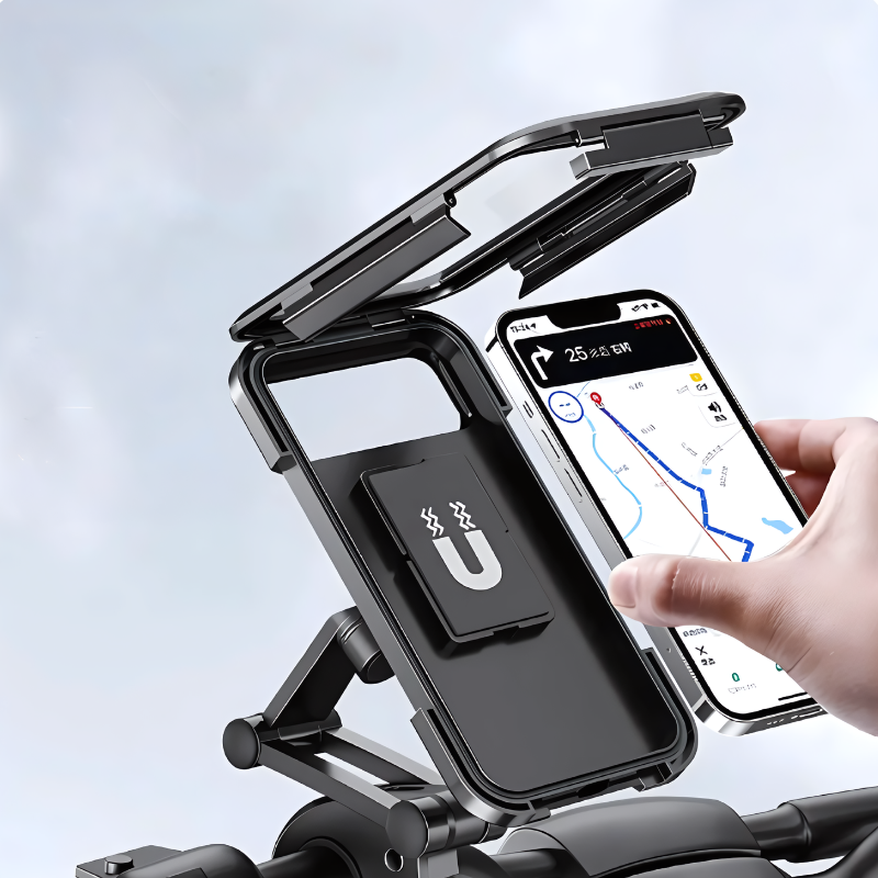 Waterproof Bike Phone Mount with 360° Rotation & Touchscreen Access for Cycling Navigation GPS Maps