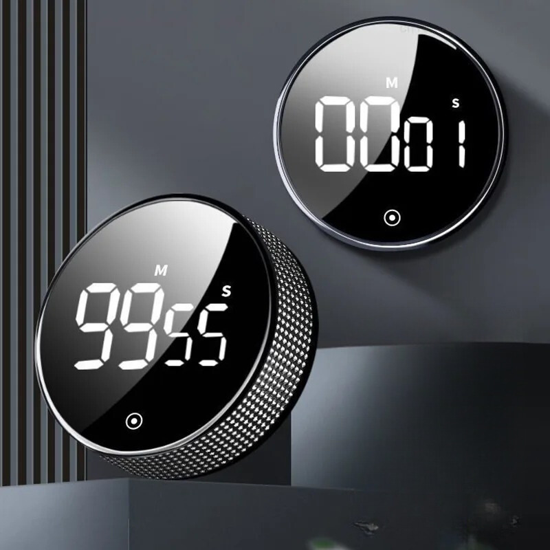 Digital Kitchen Timer with LED Display, Magnetic Back & 3-Level Alarm for Cooking, Study & Classroom
