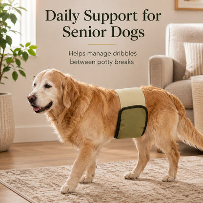 Ortekor 3-Pack Washable Male Dog Belly Bands for Indoor Marking & Senior Dribbles - Reusable Dog Diaper Wraps to Protect Floors & Furniture
