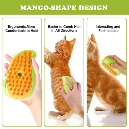 Hydrating Spray Pet Brush for Dogs & Cats with Detangling Mist Function for Long Fur Coat Care