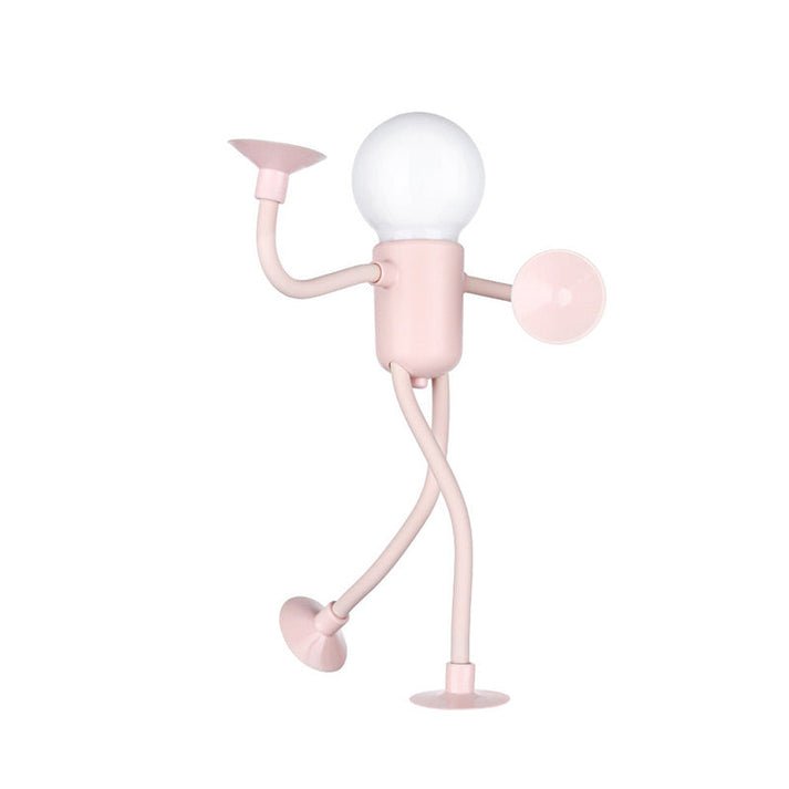 Bendable LED Figure Lamp with Suction Base for Kids Room, Desk, Wall Mount | Posable Battery Night Light