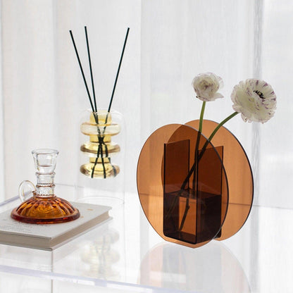 Clear Acrylic Flower Vase Set Sculptural Geometric Shapes for Table Centerpiece Mantel Shelf Display Home Interior Styling Fresh or Dried St