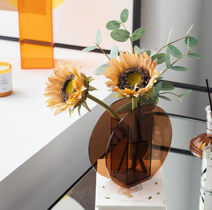 Clear Acrylic Flower Vase Set Sculptural Geometric Shapes for Table Centerpiece Mantel Shelf Display Home Interior Styling Fresh or Dried St