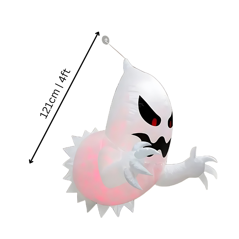 Inflatable LED Ghost Outdoor Halloween Decoration with Color-Changing Lights for Yard & Porch