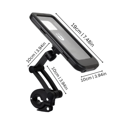 Waterproof Rotating Bike Phone Mount with Touch Screen Access & 360° Swivel for Navigation & Calls