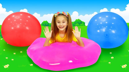 Inflatable Stretchy Play Ball for Kids Outdoor Indoor Active Fun Backyard Pool Party Game Toy Floats Bounces Squishes