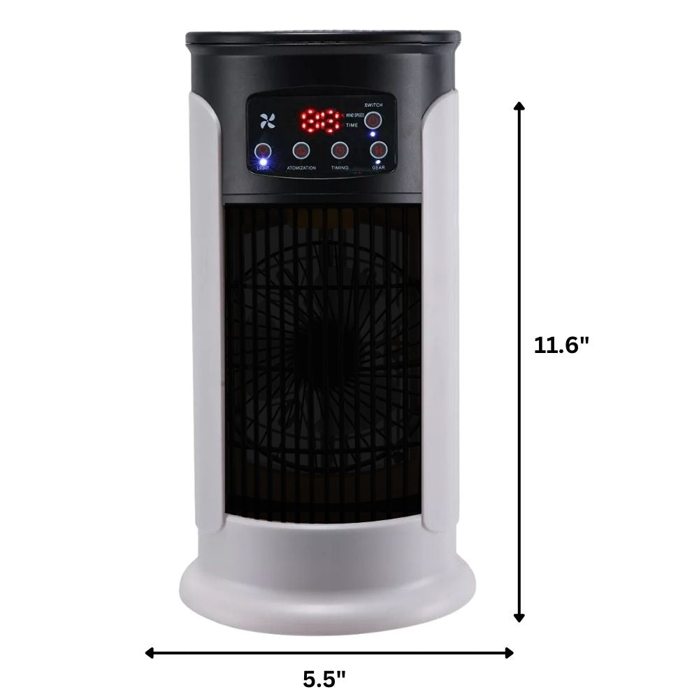 Compact Evaporative Cooler with Humidifier for Bedroom, Office & Dorm – 6-Speed Rolling AC Alternative
