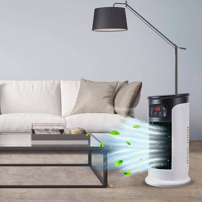 Personal Evaporative Air Cooler with Humidifier 18W Freestanding Fan Tower for Bedroom Dorm Office Desktop Tabletop Rooms