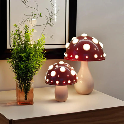 Mushroom LED Nightstand Light Cordless Rechargeable 3 Brightness Modes Dome Accent Lamp 12 in Aluminum Bedroom Office Ambient Reading Desk L