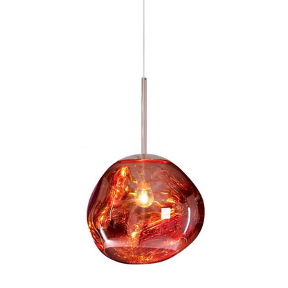 Sculpted Glass Pendant Light with Adjustable Cord for Dining Room & Living Room | Modern Ceiling Lighting Fixture