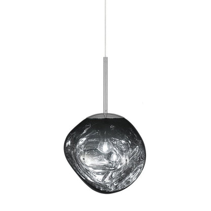 Sculpted Glass Pendant Light with Adjustable Cord for Dining Room & Living Room | Modern Ceiling Lighting Fixture