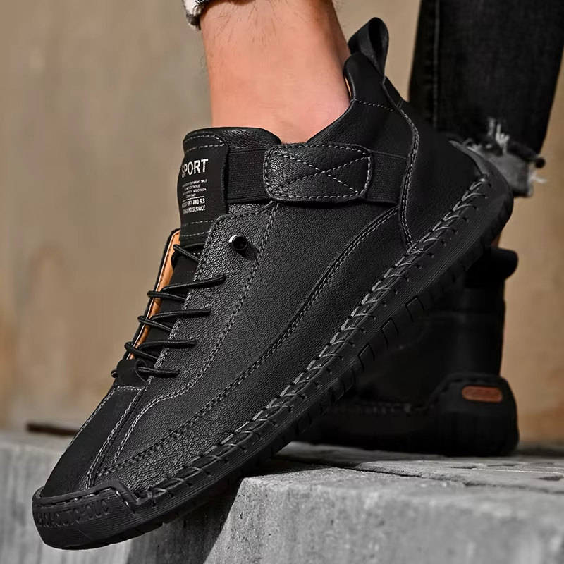 Men's Slip-On Walking Shoes with Arch Support for Plantar Fasciitis, Wide Fit Lightweight Casual Footwear for All-Day Comfort