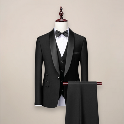 Formal 3-Piece Suit Set for Men – Jacket, Vest & Pants – Wedding, Prom & Black-Tie Events – Classic & Contemporary Tailored Fit