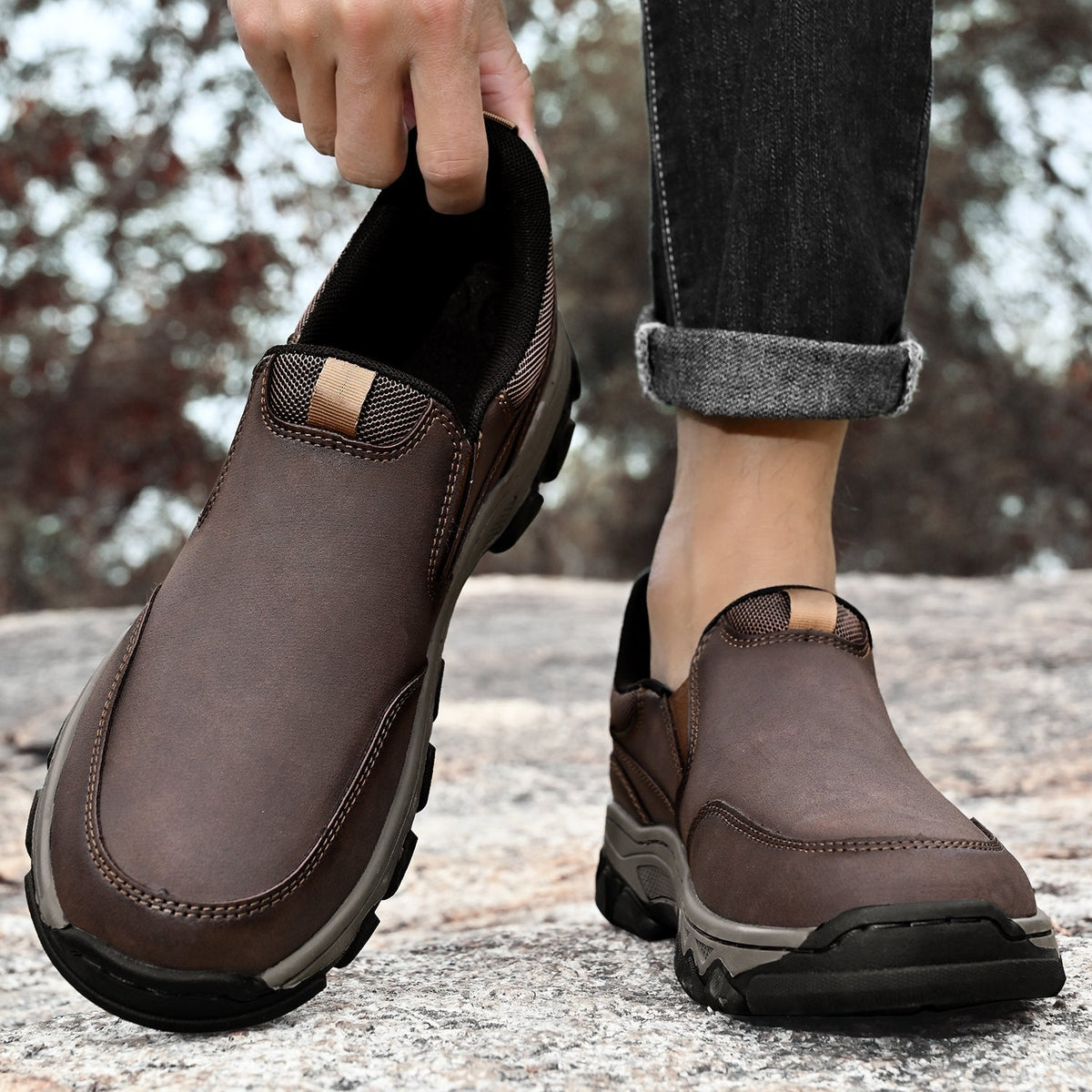 Men's Arch Support Slip-On Loafers for All-Day Walking & Standing | Posture-Correcting Footbed