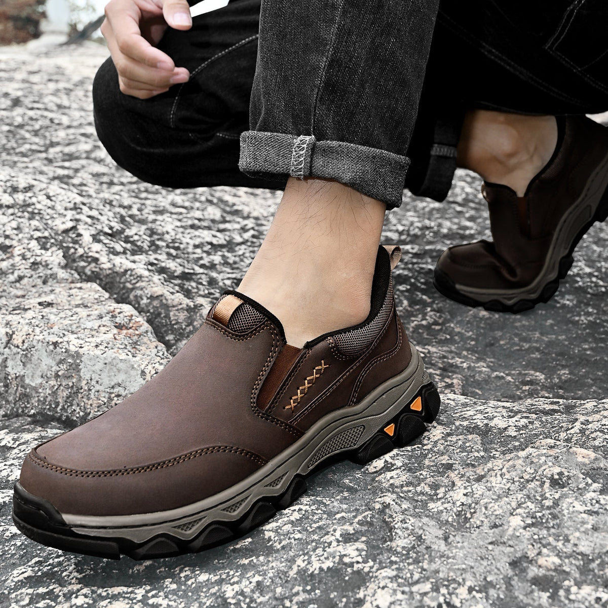 Men's Arch Support Slip-On Loafers for All-Day Walking & Standing | Posture-Correcting Footbed