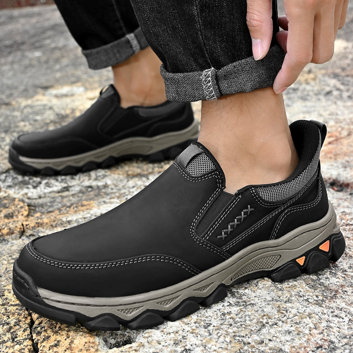 Men's Arch Support Slip-On Loafers for All-Day Walking & Standing | Posture-Correcting Footbed