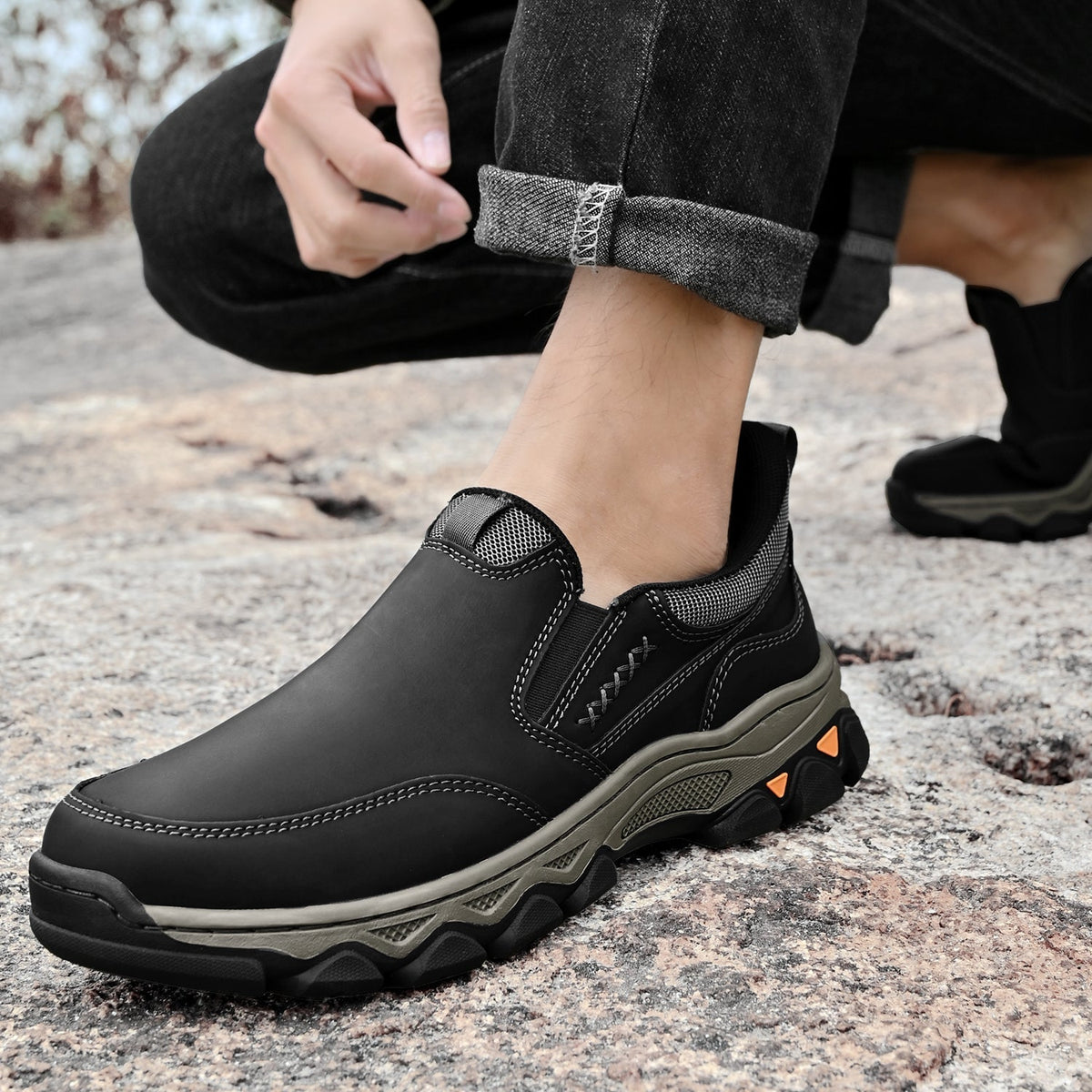 Men's Arch Support Slip-On Loafers for All-Day Walking & Standing | Posture-Correcting Footbed