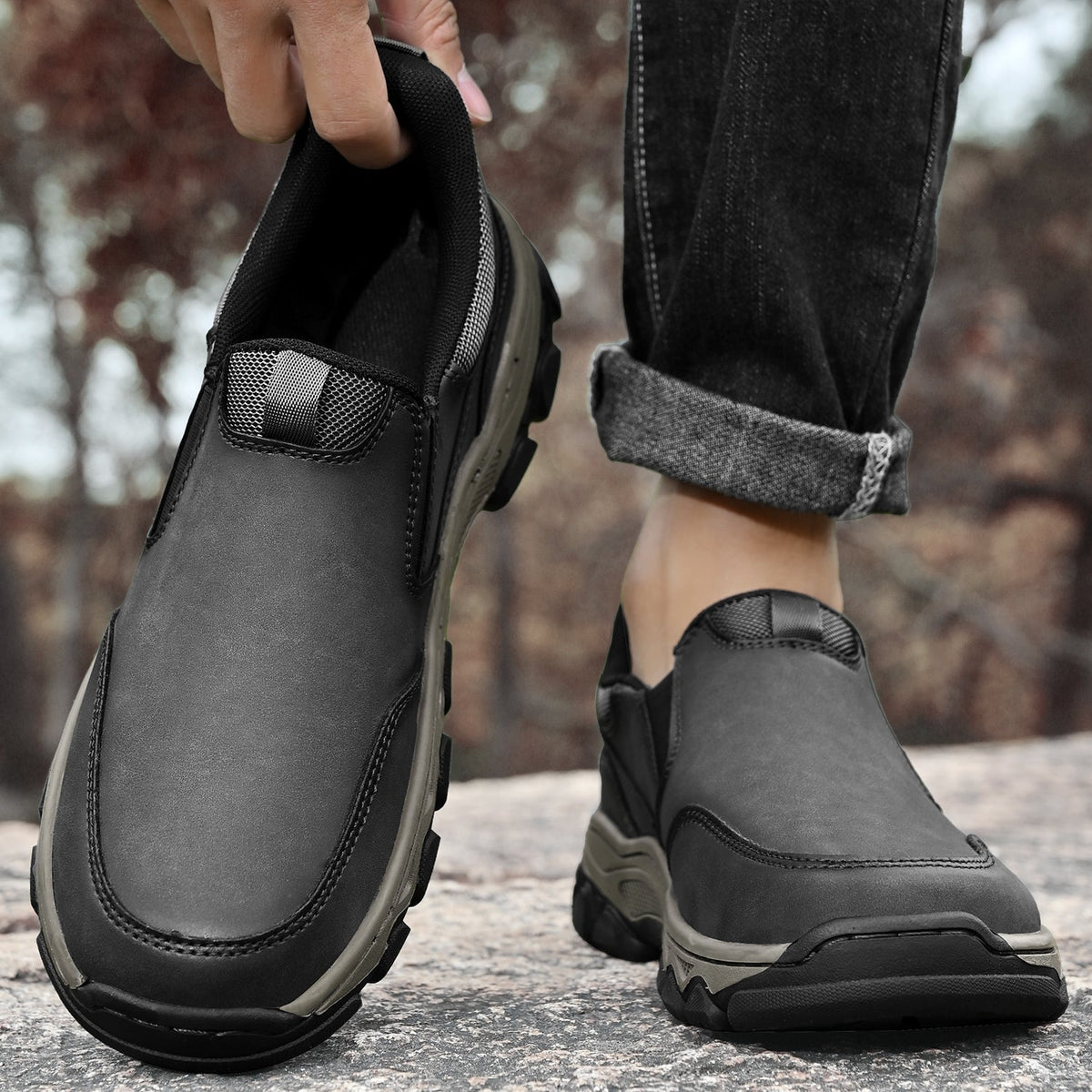 Men's Arch Support Slip-On Loafers for All-Day Walking & Standing | Posture-Correcting Footbed