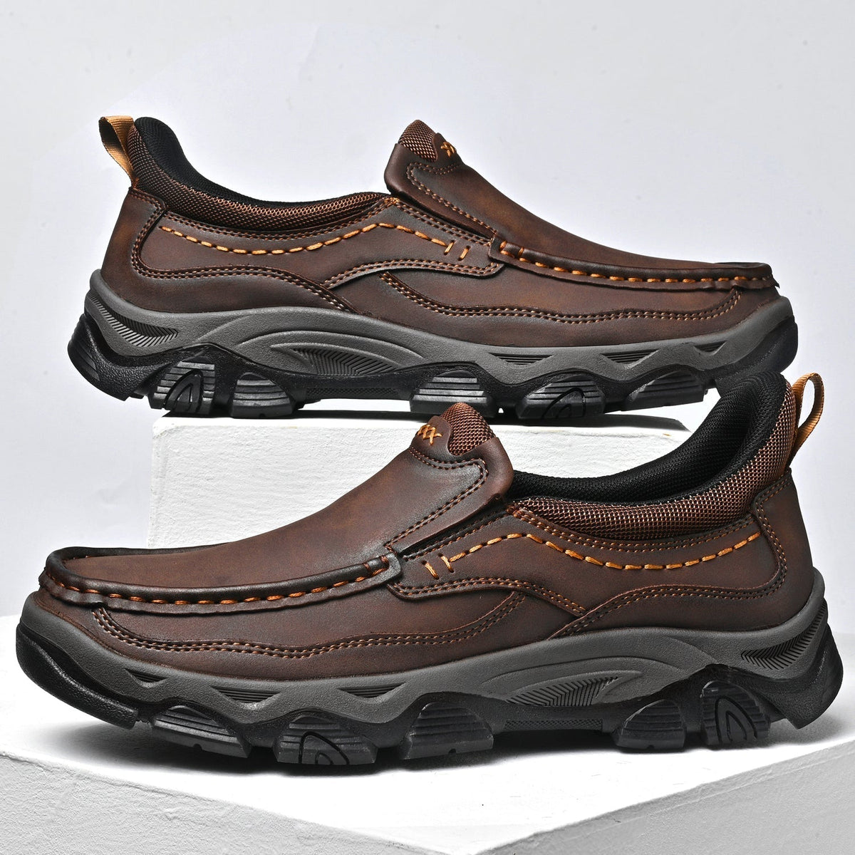 Men's Slip-On Footbed Loafers for All-Day Arch Support & Alignment | Cushioned Walking Sneakers with Ergonomic Sole for Pain Relief &