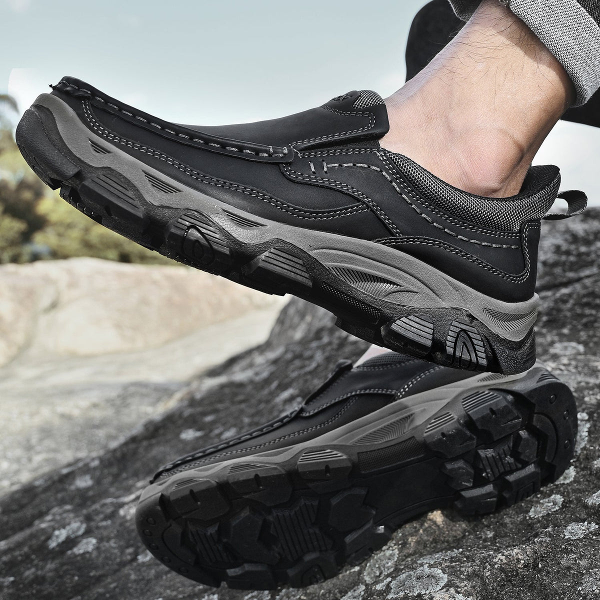 Men's Slip-On Footbed Loafers for All-Day Arch Support & Alignment | Cushioned Walking Sneakers with Ergonomic Sole for Pain Relief &