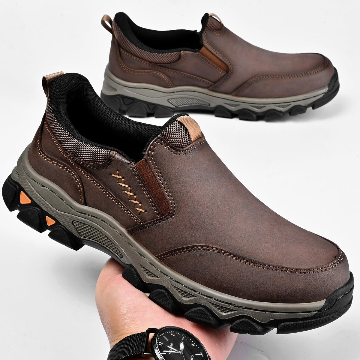 Men's Arch Support Slip-On Loafers for All-Day Walking & Standing | Posture-Correcting Footbed