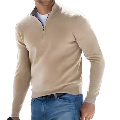Pure Cashmere Crew Neck Sweater for Men – Full Sleeve Pullover Knit for Fall Winter Spring – Classic Fit Knitwear for Business Casual &