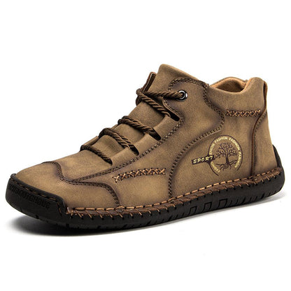 Supportive Leather Boots for Men with Cushioned Arch Support & Slip-Resistant Outsole for Everyday Comfort & Travel