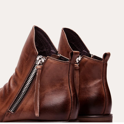 Men's Pointed-Toe Lace-Up Boots with Rubber Outsole – Classic Everyday Footwear for Work & Casual Wear