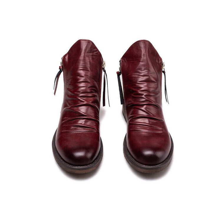 Men's Pointed-Toe Ankle Boots with Rubber Sole – Lace-Up Microfiber Footwear for Work, Casual & Evening – Cushioned Insole & Anti-Slip Tread