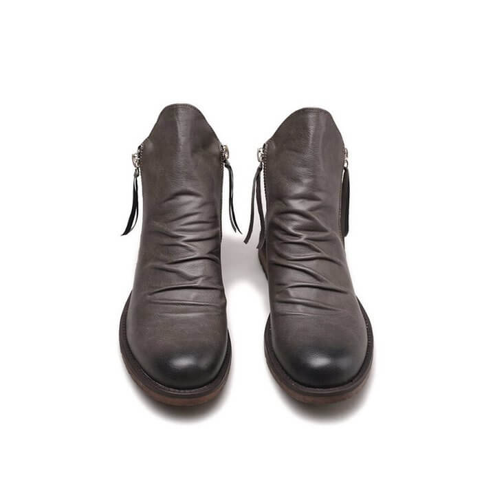 Men's Pointed-Toe Ankle Boots with Rubber Sole – Lace-Up Microfiber Footwear for Work, Casual & Evening – Cushioned Insole & Anti-Slip Tread