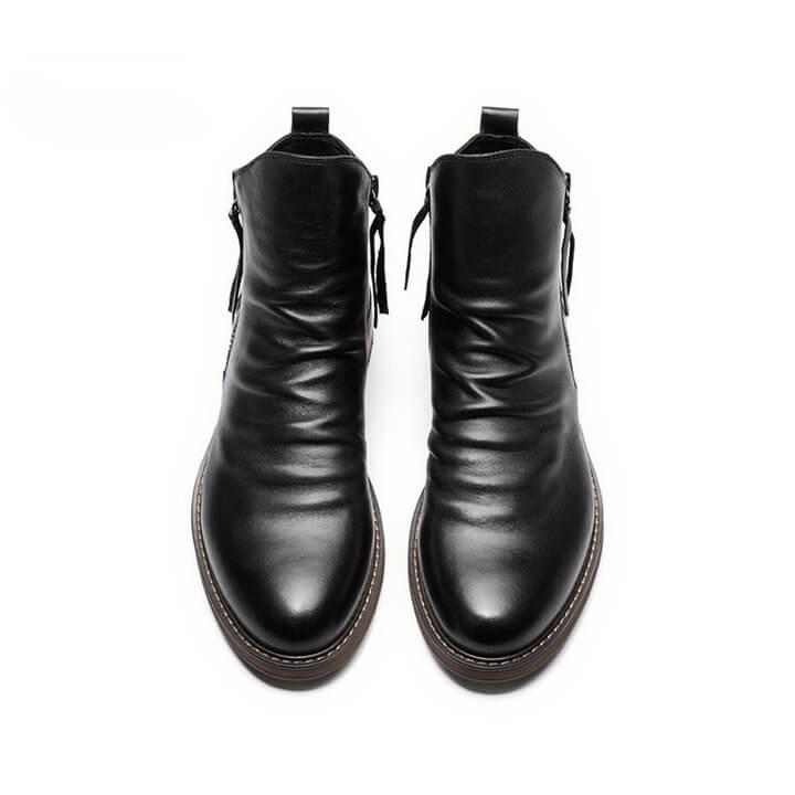 Men's Pointed-Toe Lace-Up Boots with Rubber Outsole – Classic Everyday Footwear for Work & Casual Wear