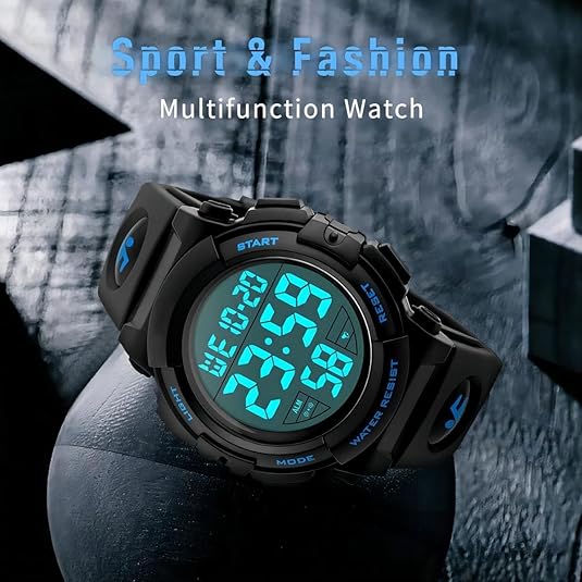 Tactical Digital LED Sports Watch Waterproof Shockproof Outdoor Adventure Timepiece for Men Active Lifestyle Running Hiking Fitness Training