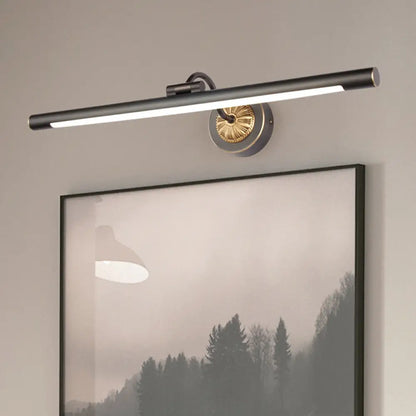 Adjustable Arm Picture Light for Bathroom Vanity | Black & Bronze Metal LED Sconce for Mirror Lighting | Classic Wall-Mounted Fixture for