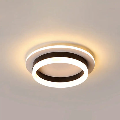 Compact Round & Square LED Ceiling Light for Hallways, Entryways, Bathrooms – Modern Low-Profile Design, 10-Inch Acrylic Lens, Dimmable