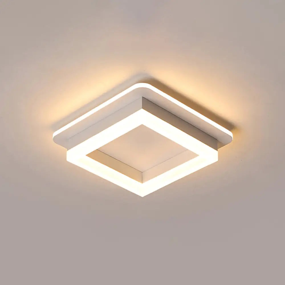 Compact Round & Square LED Ceiling Light for Hallways, Entryways, Bathrooms – Modern Low-Profile Design, 10-Inch Acrylic Lens, Dimmable