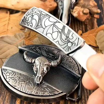 Western Accessory Clasp with Concealed Utility Feature for 1.5 in Straps | Decorative Zinc Alloy Hardware for Ranch, Rodeo & Everyday Wear