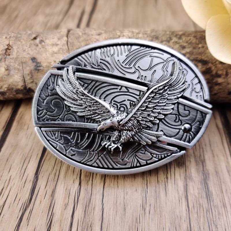 Western Engraved Zinc Alloy Accessory for 1.5 in Straps with Concealed Utility Tool for Men | Rodeo Ranch Rider Apparel