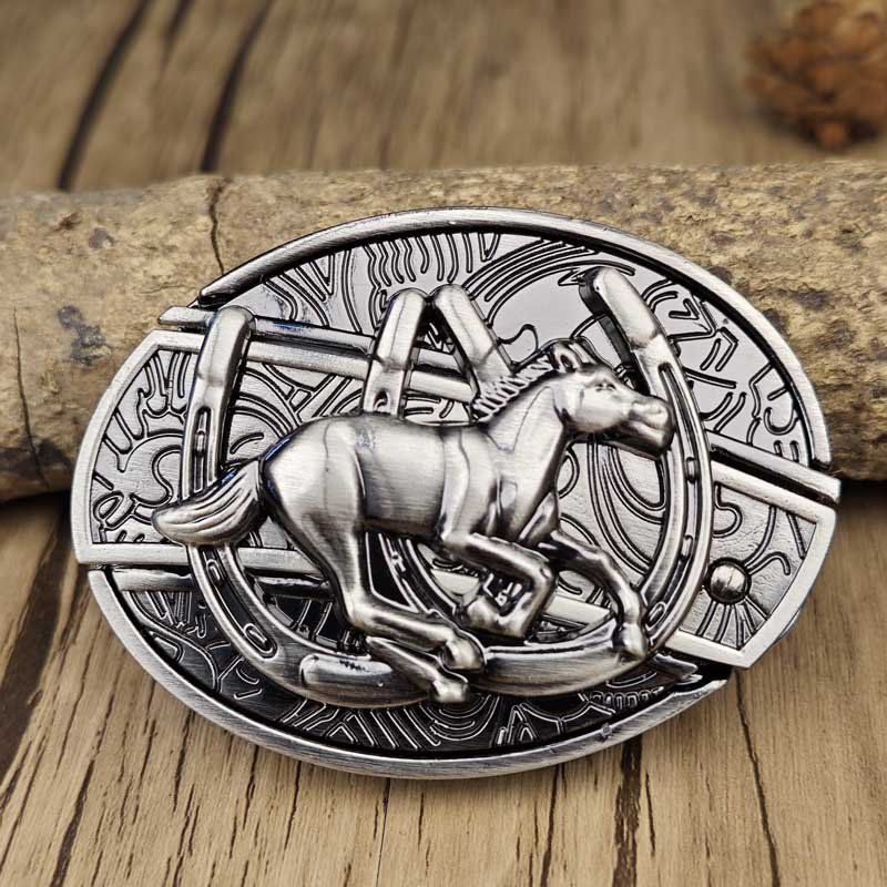 Western Engraved Zinc Alloy Accessory for 1.5 in Straps with Concealed Utility Tool for Men | Rodeo Ranch Rider Apparel
