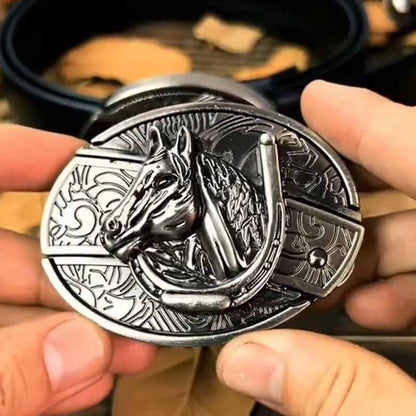Western Engraved Zinc Alloy Accessory for 1.5 in Straps with Concealed Utility Tool for Men | Rodeo Ranch Rider Apparel