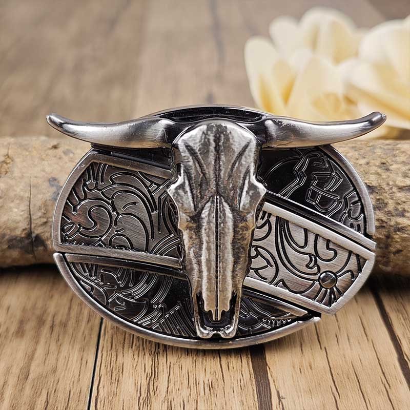 Western Engraved Zinc Alloy Accessory for 1.5 in Straps with Concealed Utility Tool for Men | Rodeo Ranch Rider Apparel