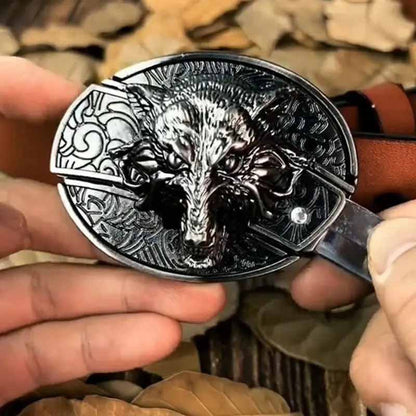 Western Engraved Zinc Alloy Accessory for 1.5 in Straps with Concealed Utility Tool for Men | Rodeo Ranch Rider Apparel