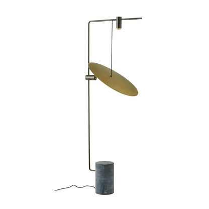 Uplight Downlight Standing Lamp 67 in Tall Green Marble Base Metal Pole Ambient Task Light for Bedroom Office Living Space