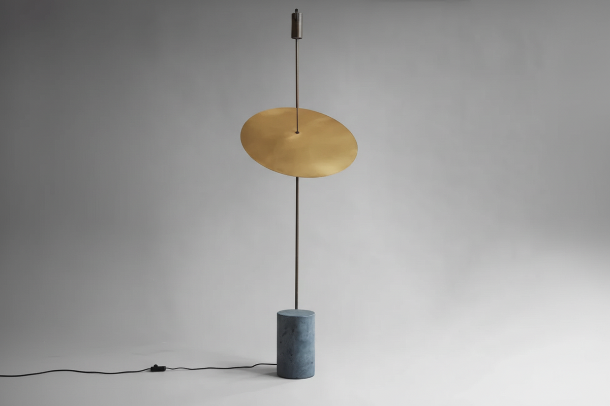 Uplight Downlight Standing Lamp 67 in Tall Green Marble Base Metal Pole Ambient Task Light for Bedroom Office Living Space