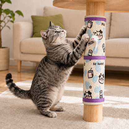 Ortekor Wrap-Around Sisal Cat Scratcher for Table Legs – Furniture Protector for Indoor Cats