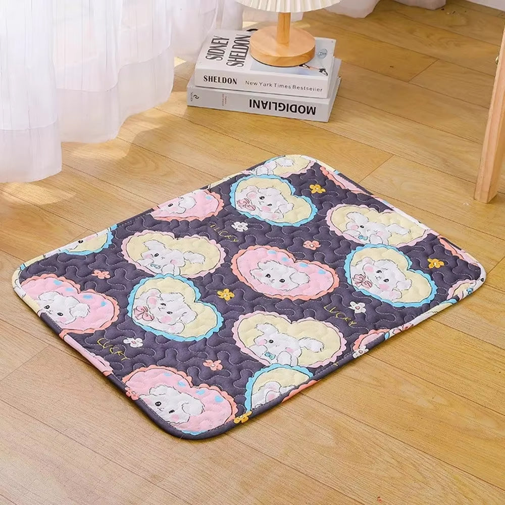 Self-Cooling Pet Bed Mat with Non-Slip Base for Cats & Dogs – Washable Heat-Regulating Fabric, 3 Sizes Available