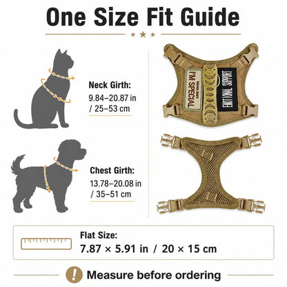 Ortekor Mini Tactical Pet Harness Vest for Cats & Small Dogs - Outdoor Walking Harness with Handle to Reduce Neck Pulling
